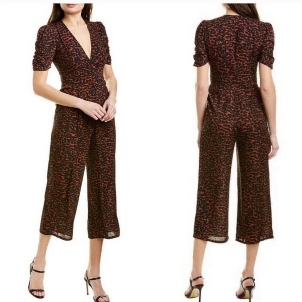 NWT Blue Life Wide Leg XIMENA Black Orange Romper